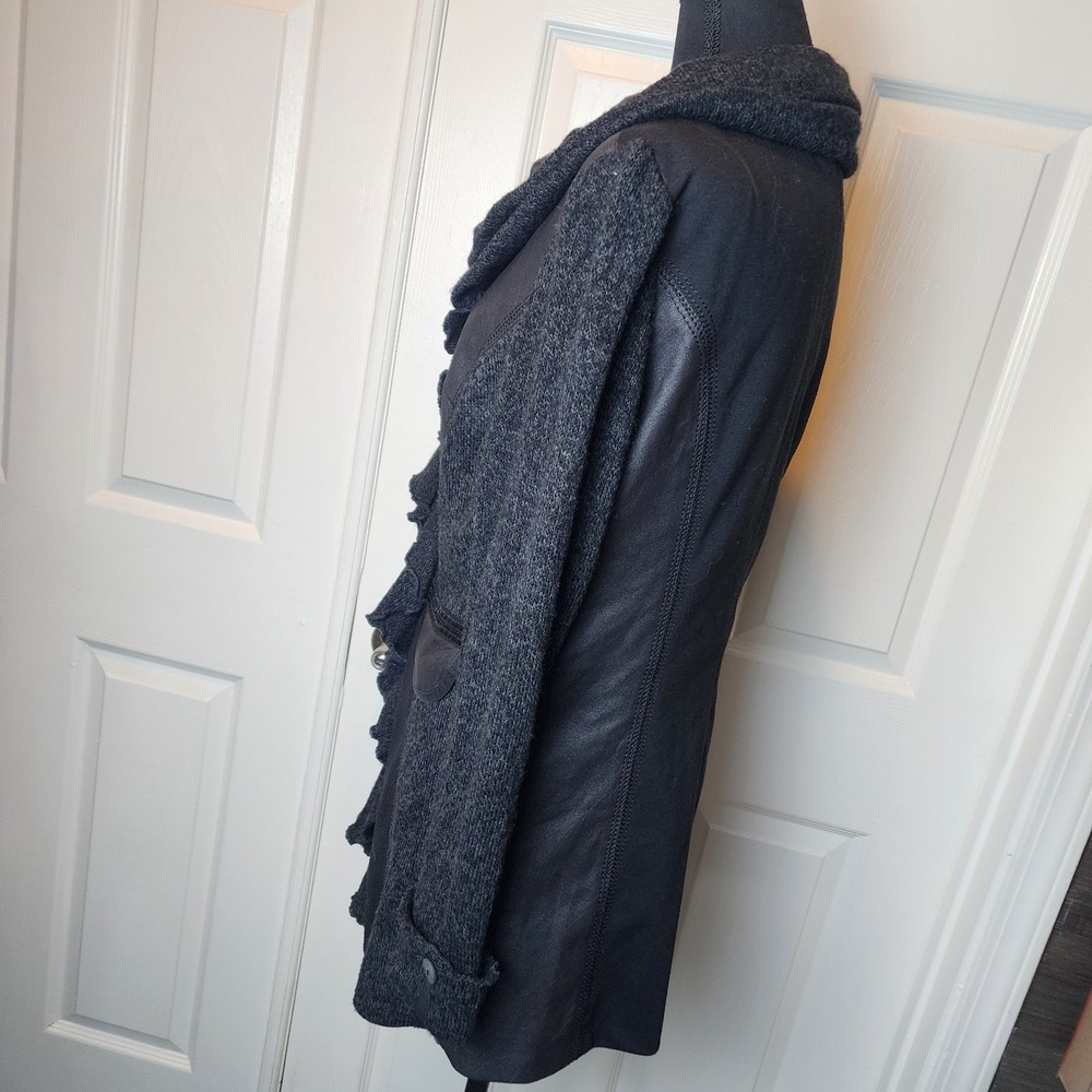 Vex Women's M Black Ruffle Asymmetrical‎ Jacket Whimsigoth Dark Fairy Witchy Y2K - Picture 6 of 16